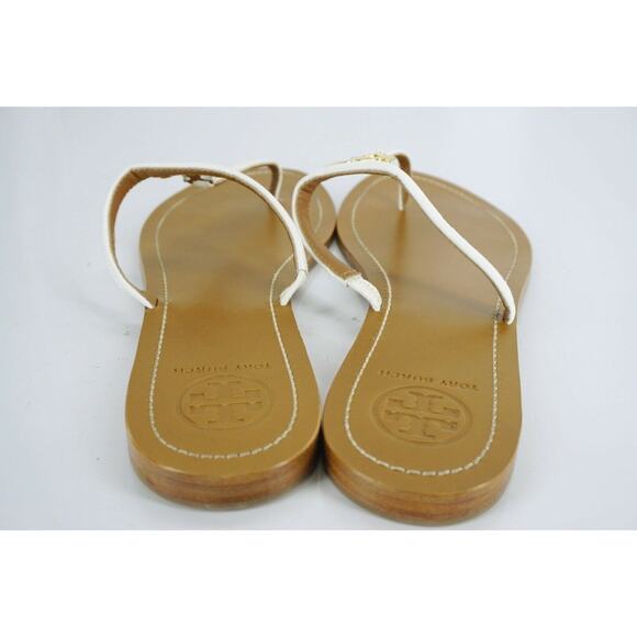 Tory Burch Ivory Patent T Logo Leather Thong Sandal Size 10.5 flip flop NIB $175 - Picture 5 of 11